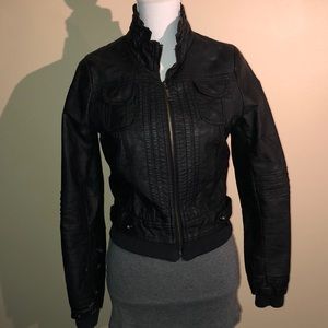 Fitted Moto Faux Leather Jacket